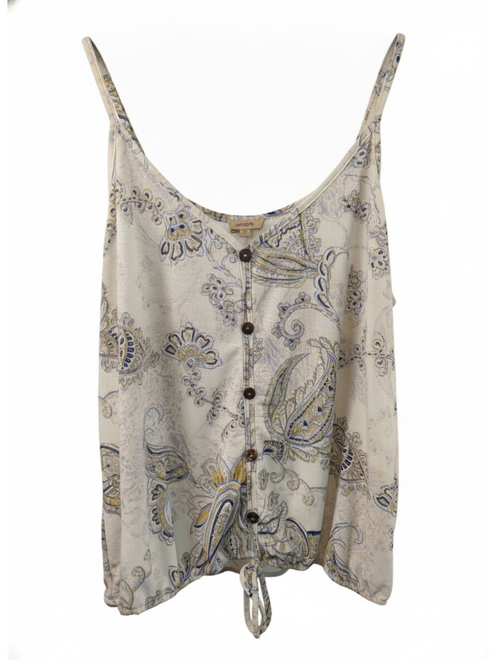 Lavish Women's Button-Front Paisley Print Tank Top
